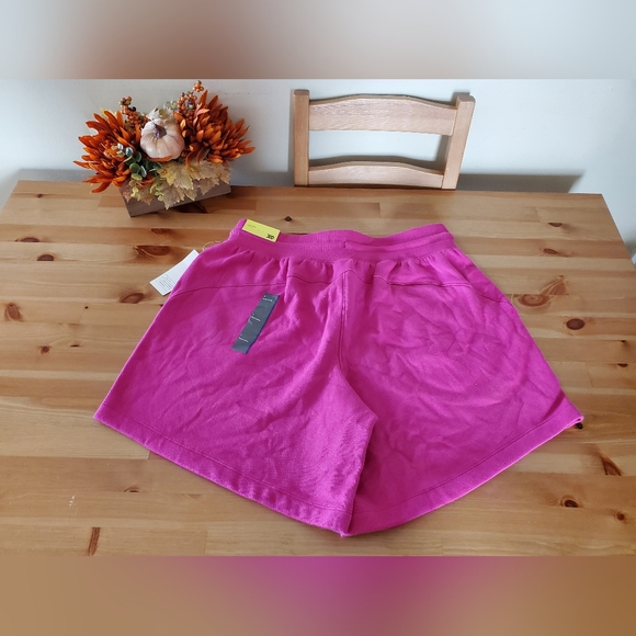 All In Motion - Women's High-Rise Pull-On Fleece Shorts Pink Size L - Picture 9 of 10